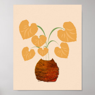 Plant van Philodendron in het Poster van de Koperp