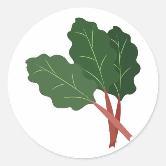 Plant van Rhubarb Ronde Sticker (Voorkant)