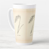 Plant van theebloem  illustratie latte mok (Linkerhoek)