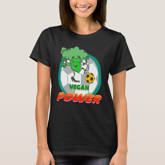 Plant Vegetarian Soccer Broccoli Vegan Power Footb T-shirt (Voorkant)