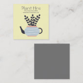 Plant verhuurt moderne planten pastel vierkante visitekaartje (Voorkant / Achterkant)