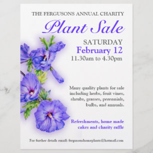 Plant verkoop hibiscus art promo flyer