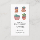 Plant Verzorgingsinstructies Houseplant Succulent  Visitekaartje (Achterkant)