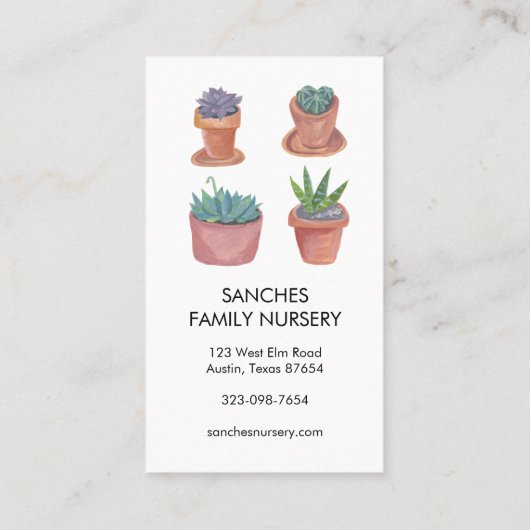 Plant Verzorgingsinstructies Houseplant Succulent  Visitekaartje (Achterkant)