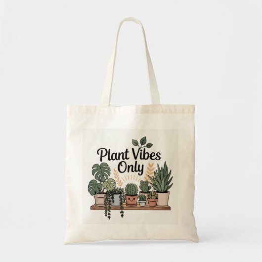 Plant Vibes Only Budget Canvas tas (Voorkant)
