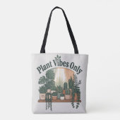 Plant Vibes Only Schouder Canvas tas (Achterkant)