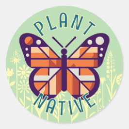 Plant voor bestuivers ronde sticker