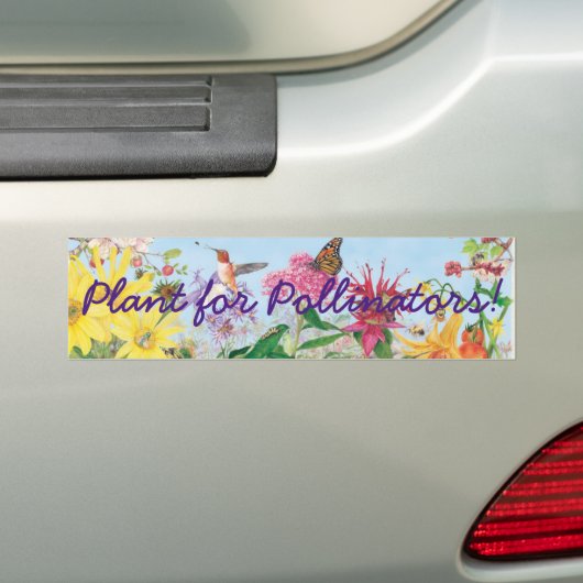 Plant voor Pollinators! Bumpersticker (Op auto)