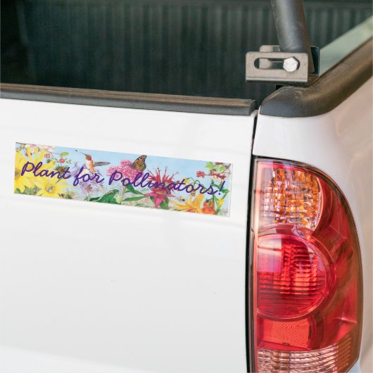 Plant voor Pollinators! Bumpersticker (Op Truck)