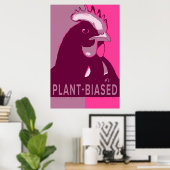 Plant-vooringenomen roze Camo Pop Art Chicken Post Poster (Thuiskantoor)