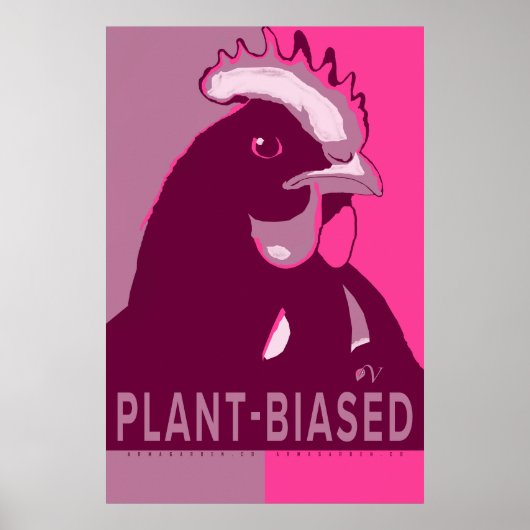Plant-vooringenomen roze Camo Pop Art Chicken Post Poster (Voorkant)