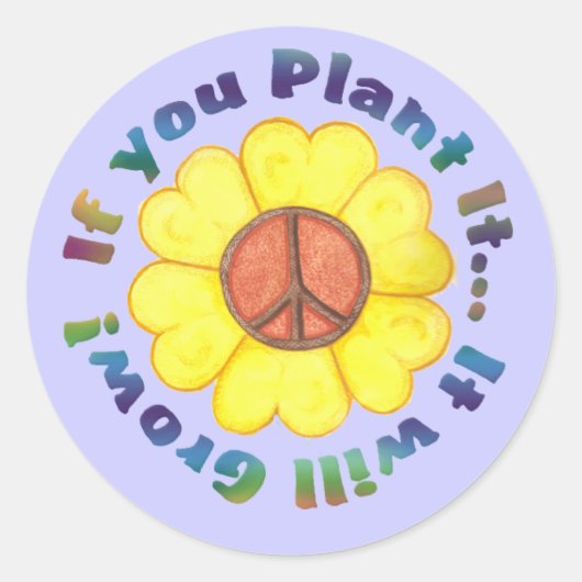 Plant Vrede Sticker (Voorkant)