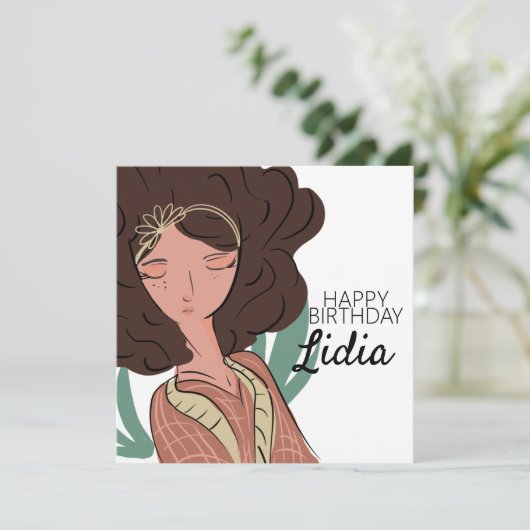 Plant Vrouw Briefkaart (Staand voorkant)