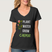 Plant Water Grow Groen Tuinieren Gag T-shirt (Voorkant)