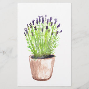Plant waterverf florale paars briefpapier