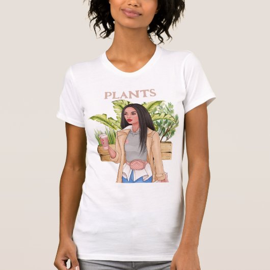 Plant Waterverf Planten T-Shirt (Voorkant)