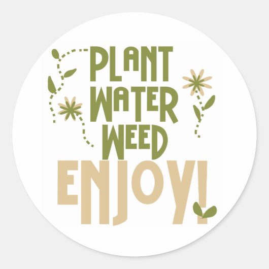 Plant Weed Ronde Sticker (Voorkant)