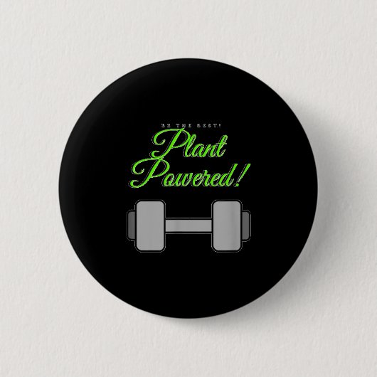 Plant Wered Gym Motivation Vegetarian Ronde Button 5,7 Cm (Voorkant)