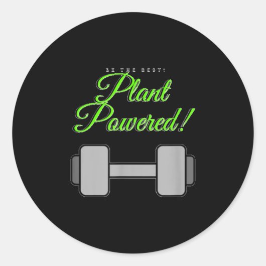 Plant Wered Gym Motivation Vegetarian  Ronde Sticker (Voorkant)