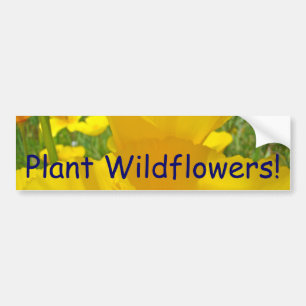 Plant Wilde Bloemen! auto bumperstickers Klaprozen