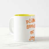 plant zaden van vreugde tweekleurige koffiemok (Voorkant links)