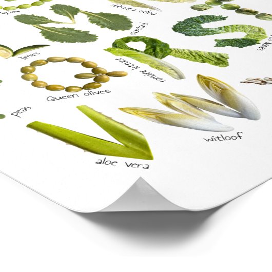 Plantaardig alfabet - Eet je Groenen Kinder Veggie Poster (Hoek)