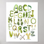 Plantaardig alfabet - Eet je Groenen Kinder Veggie Poster (Voorkant)