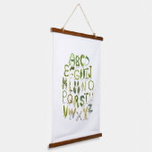 Plantaardig alfabet - Fruit en Plantaardig alfabet Hangend Wandkleed (Gebogen)