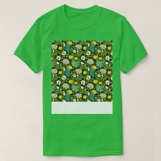 Plantaardig Naadloos Patroon Veggie Leafy Groene S T-shirt (Design voorkant)