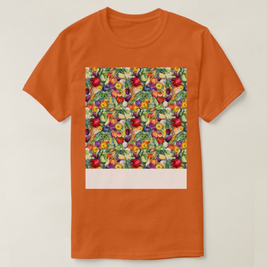 Plantaardig Naadloos Patroon Veggie Leafy Groene S T-shirt (Design voorkant)