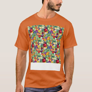 Plantaardig Naadloos Patroon Veggie Leafy Groene S T-shirt
