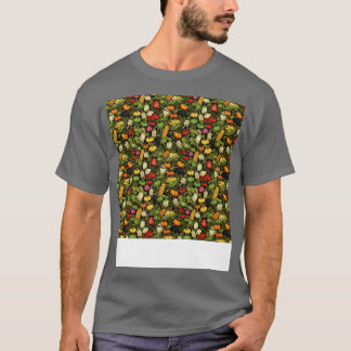 Plantaardig Naadloos Patroon Veggie Leafy Groene S T-shirt
