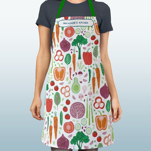 Plantaardig patroon gepersonaliseerd schort