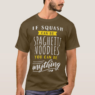 Plantaardig vierkant, spaghetti noodle Funny Veggi T-shirt