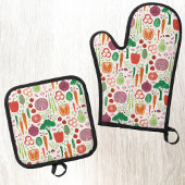 plantaardig voedingspatroon ovenwant & pannenlap set