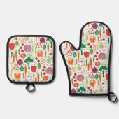 plantaardig voedingspatroon ovenwant & pannenlap set (Voorkant)