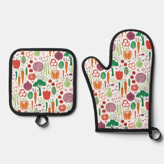 plantaardig voedingspatroon ovenwant & pannenlap set (Voorkant)