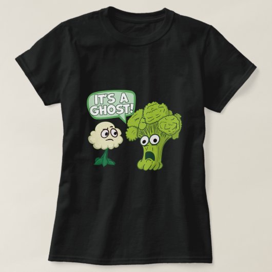 Plantaardig voedsel Bang Broccoli en Bloemkool Zij T-shirt (Design voorkant)