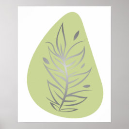 Plantaardige Abstracte Lijnkunst Poster