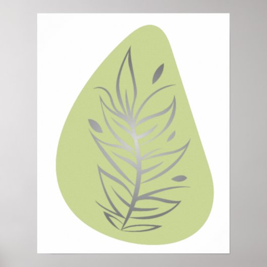 Plantaardige Abstracte Lijnkunst Poster (Voorkant)