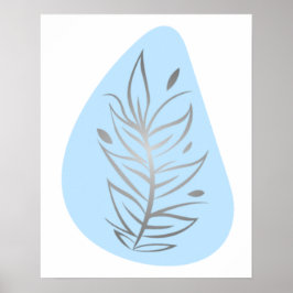 Plantaardige Abstracte Lijnkunst Poster