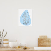 Plantaardige Abstracte Lijnkunst Poster (Keuken)