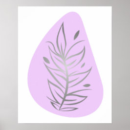 Plantaardige Abstracte Lijnkunst Poster