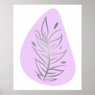 Plantaardige Abstracte Lijnkunst Poster