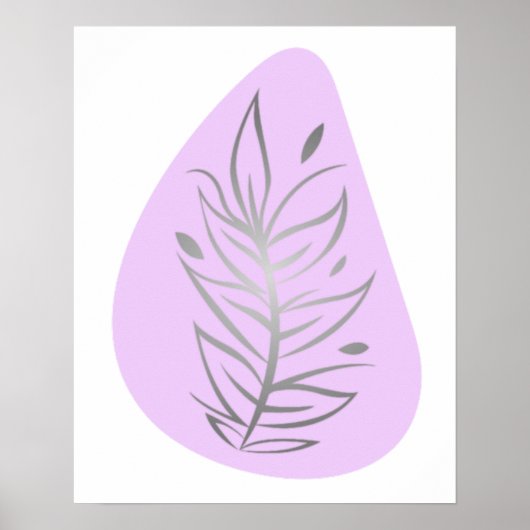 Plantaardige Abstracte Lijnkunst Poster (Voorkant)