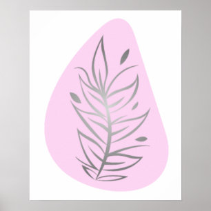 Plantaardige Abstracte Lijnkunst Poster