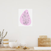 Plantaardige Abstracte Lijnkunst Poster (Keuken)