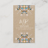 Plantaardige Bloemist Yoga Boho Mandala Kraft Visitekaartje (Achterkant)