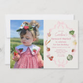 Plantaardige Boeren Markt Verjaardag Foto Uitnodig Kaart (Voorkant)