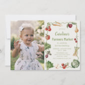 Plantaardige Boeren Markt Verjaardag Foto Uitnodig Kaart (Voorkant)